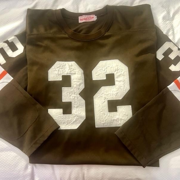 1964 throwback jersey of Clevelands Jim Brown authentic Mitchell and Ness - Picture 2 of 8